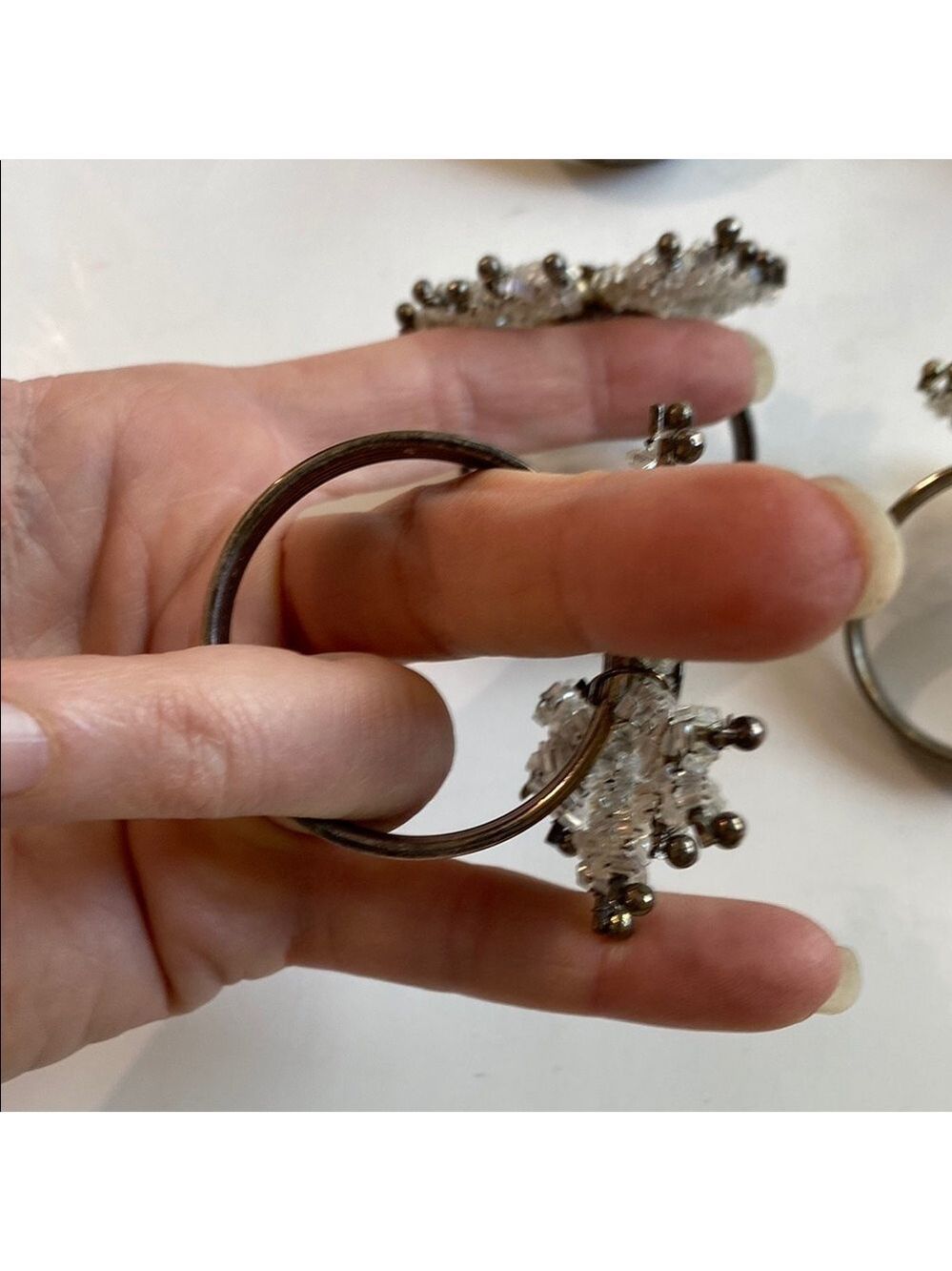 Silver Snowflake Napkin Rings 6x - Picture 7 of 10